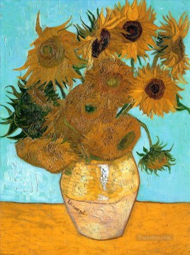 12本のひまわりのある静物花瓶 フィンセント・ファン・ゴッホ 印象派の花 Oil Paintings